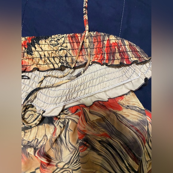 Colourful dress (strapless) PLUS SIZE 3x (1X) - Picture 3 of 4